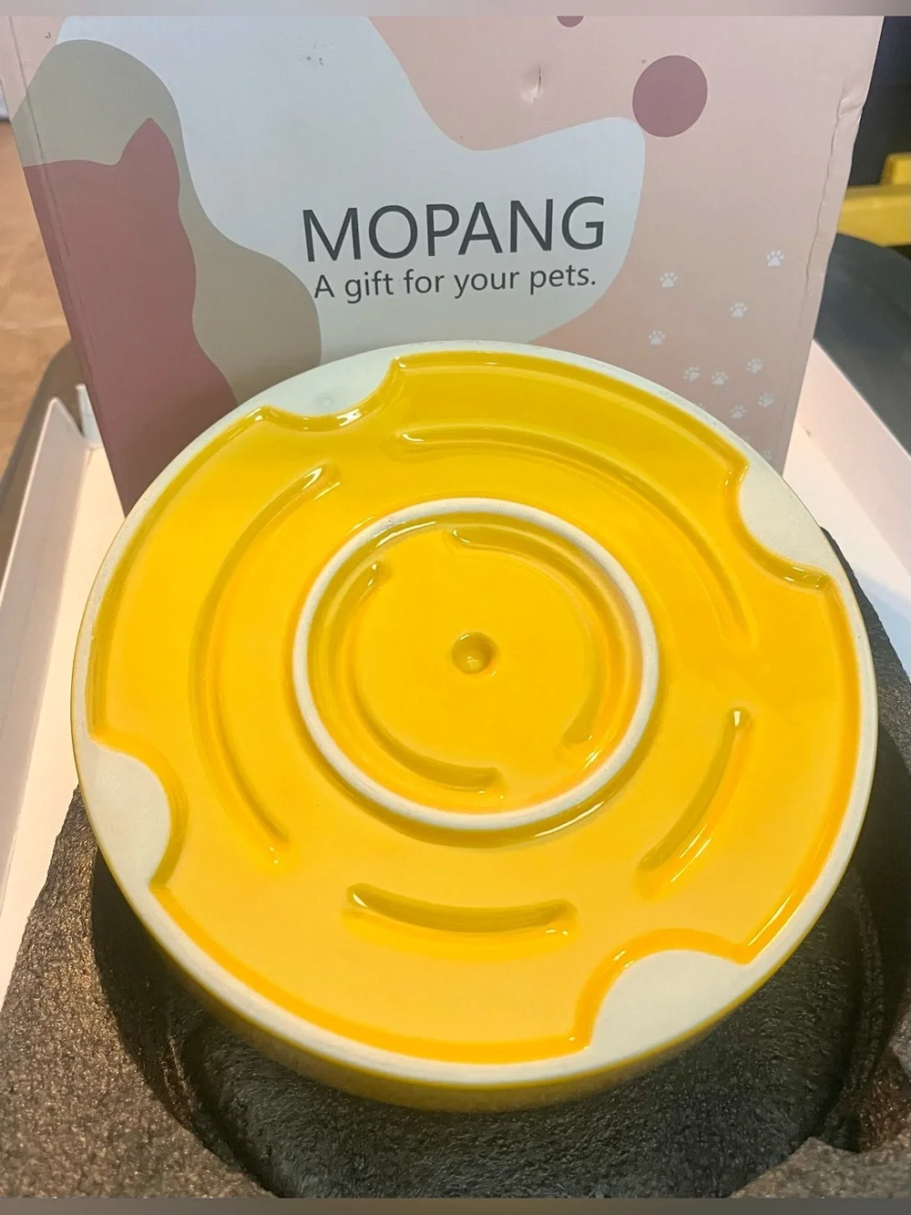 MOPANG Ceramic Slow Feeder Bowl for Medium and Large Dogs, 8.0 Inches Ceramic Do